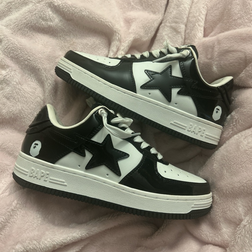 Bape Black and White Star Sneakers